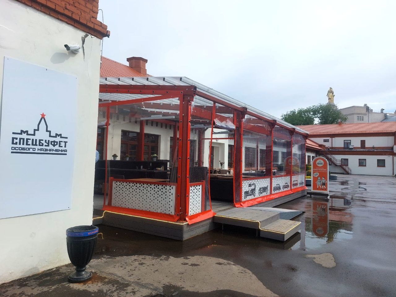 ПВХ шторы для летней террасы кафе в Покровском